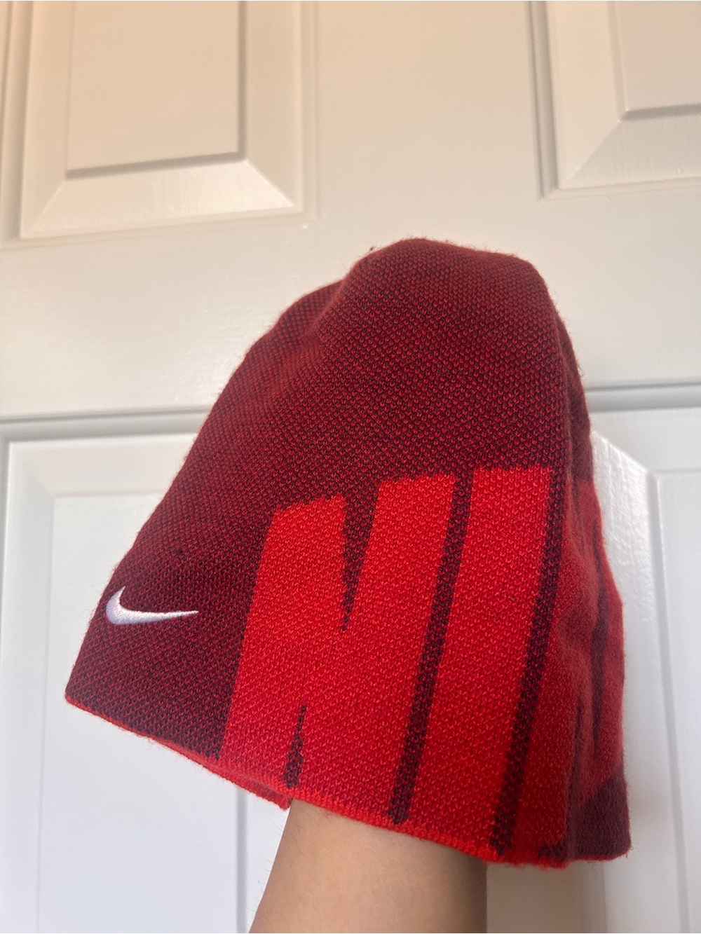 Nike Red and Dark-Red Knit Beanie